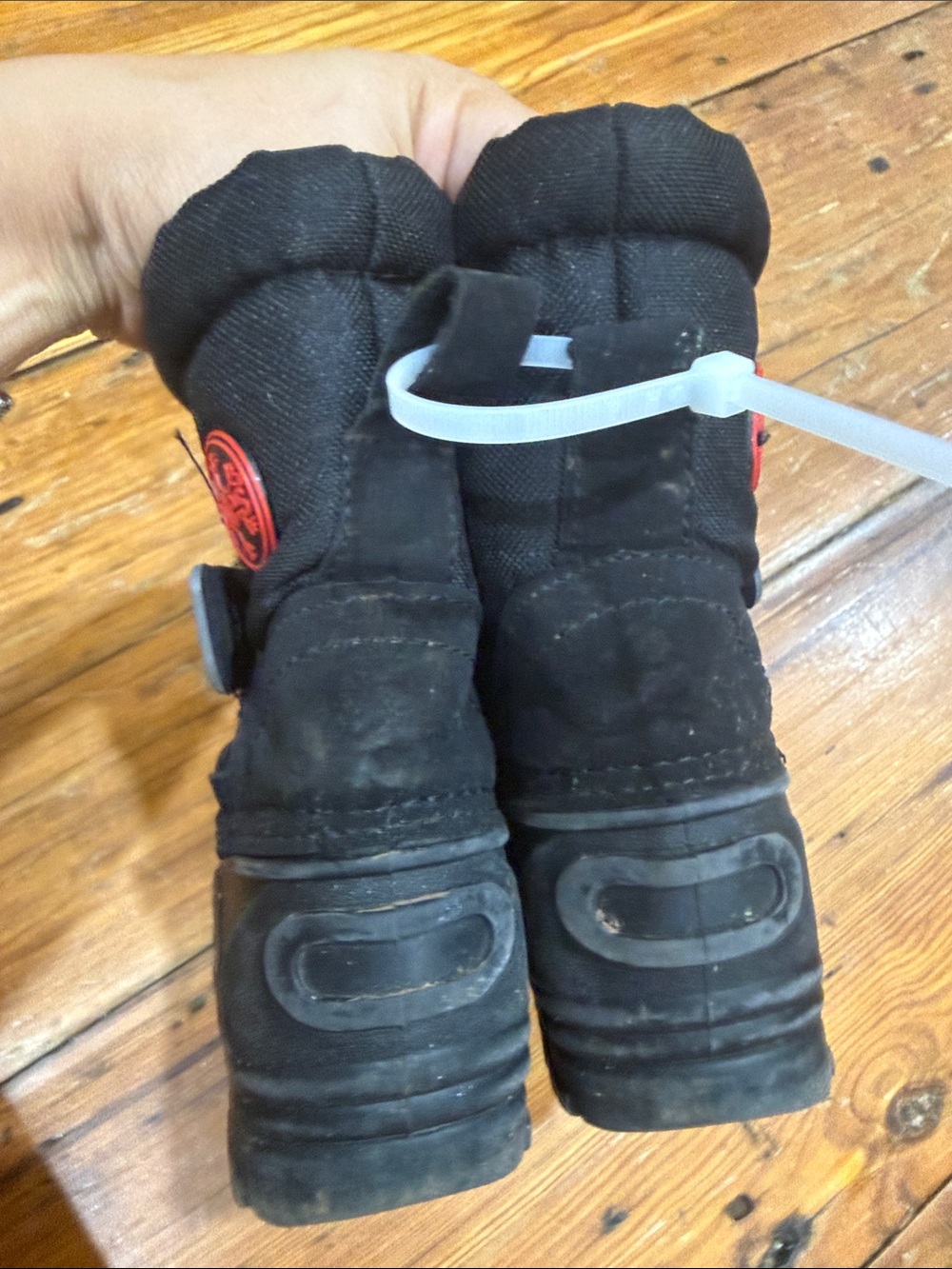 totes Kids Black Winter Rain & Snow Boots with Red Accent Size 10 - Picture 7 of 9